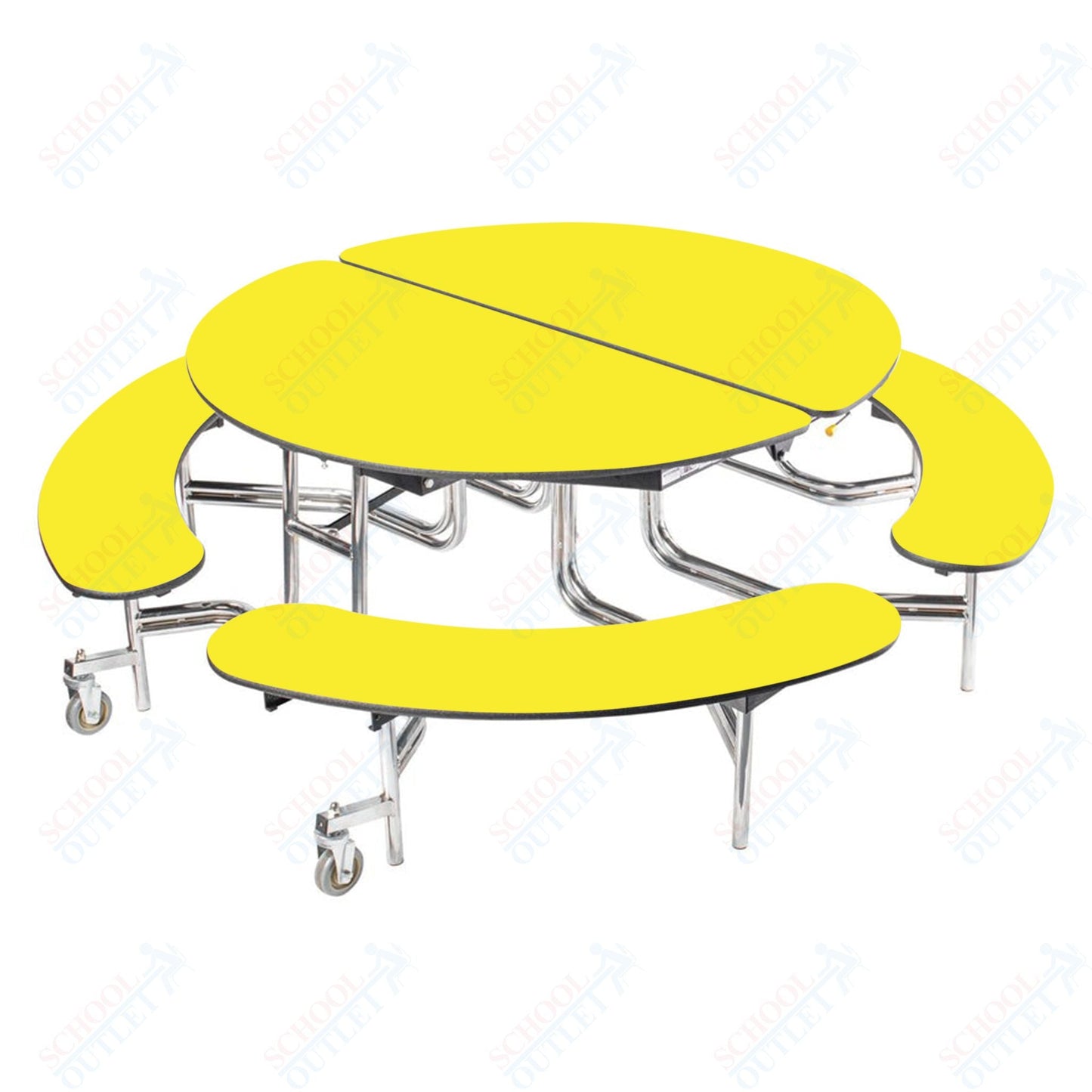 NPS Mobile Cafeteria 60" Round Bench Unit - Seats 8 - 12 (National Public Seating NPS - MTR60B) - SchoolOutlet