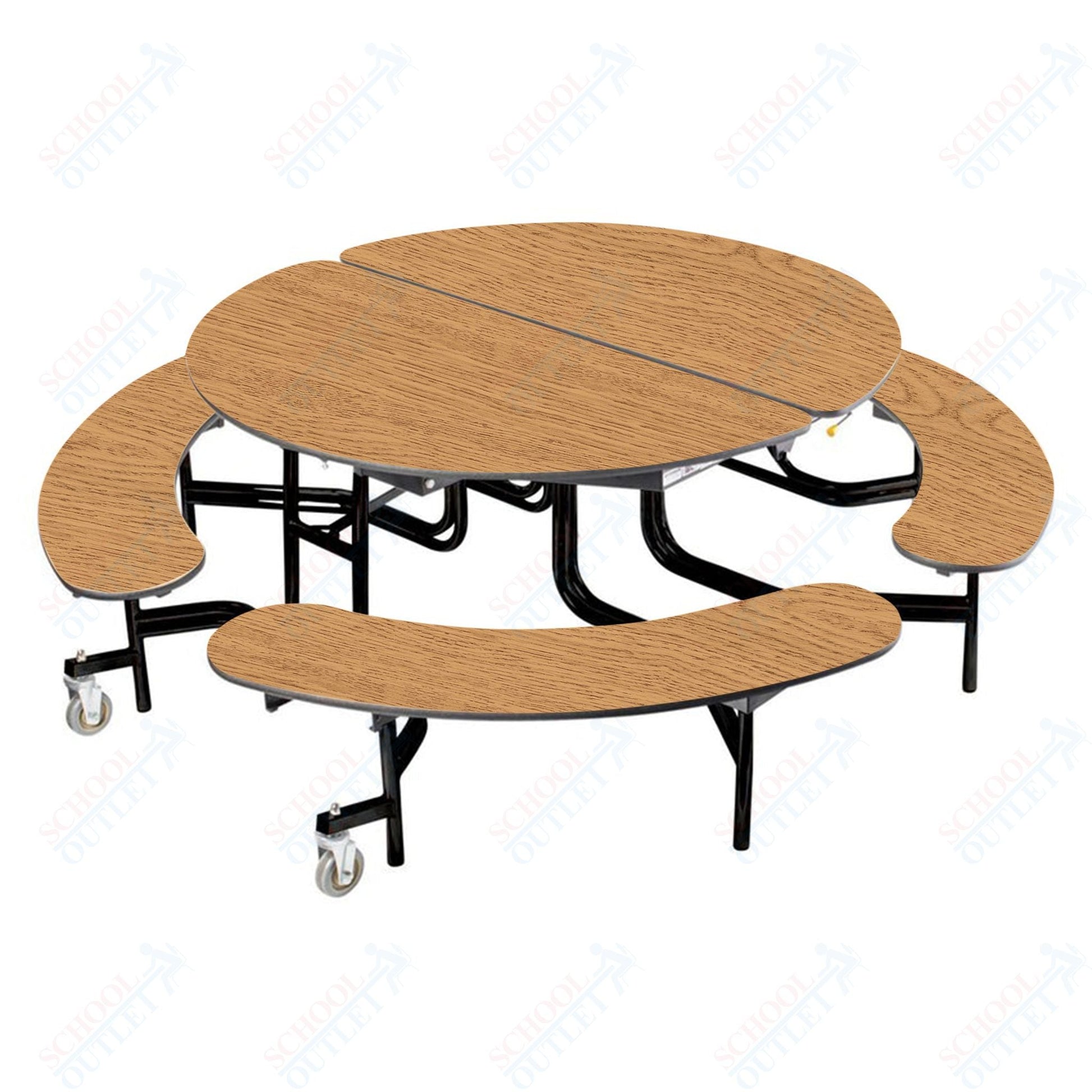 NPS Mobile Cafeteria 60" Round Bench Unit - Seats 8 - 12 (National Public Seating NPS - MTR60B) - SchoolOutlet