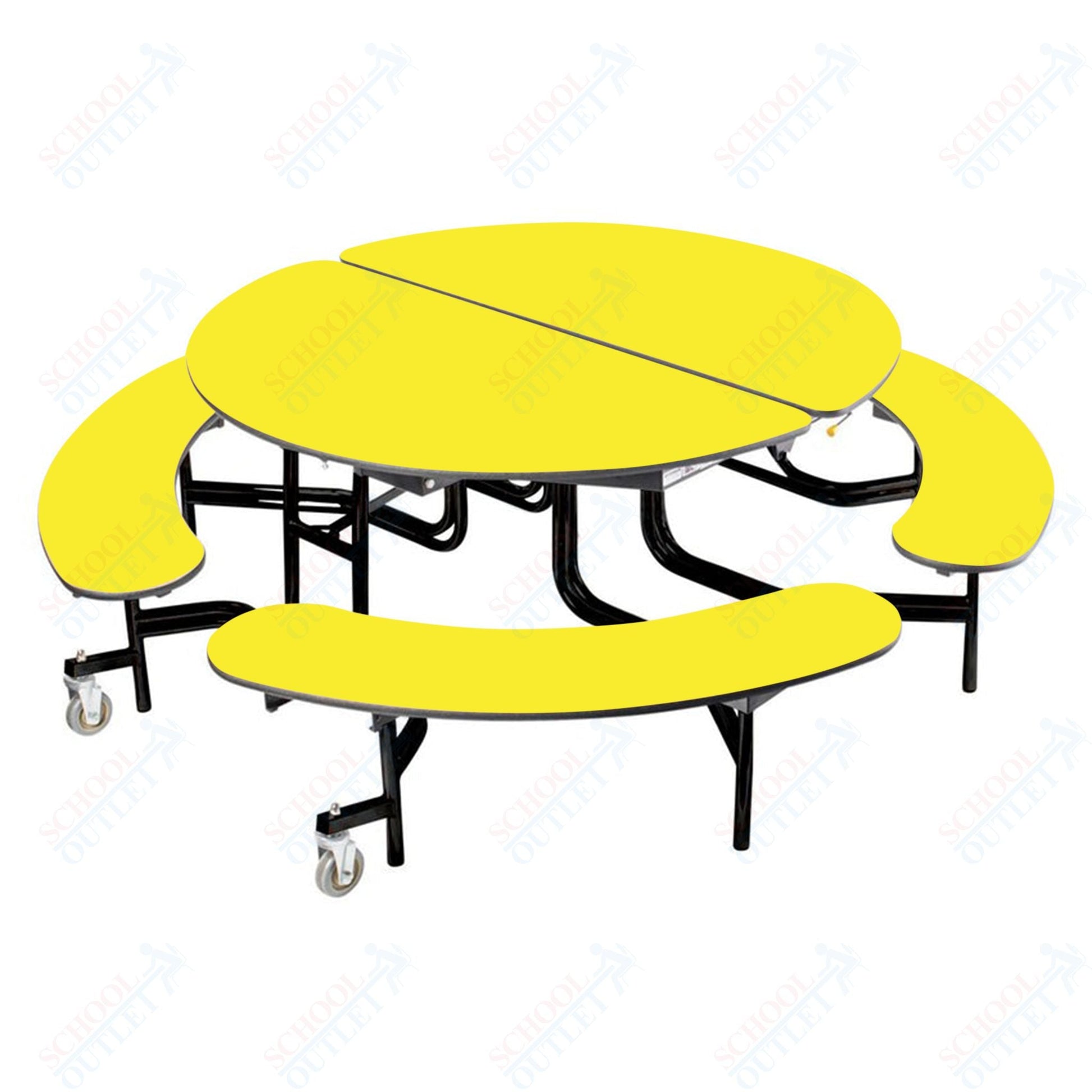 NPS Mobile Cafeteria 60" Round Bench Unit - Seats 8 - 12 (National Public Seating NPS - MTR60B) - SchoolOutlet