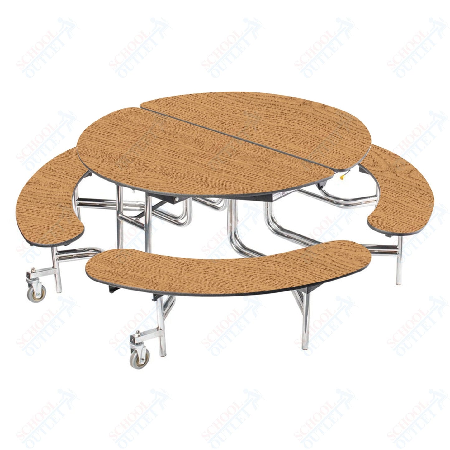 NPS Mobile Cafeteria 60" Round Bench Unit - Seats 8 - 12 (National Public Seating NPS - MTR60B) - SchoolOutlet