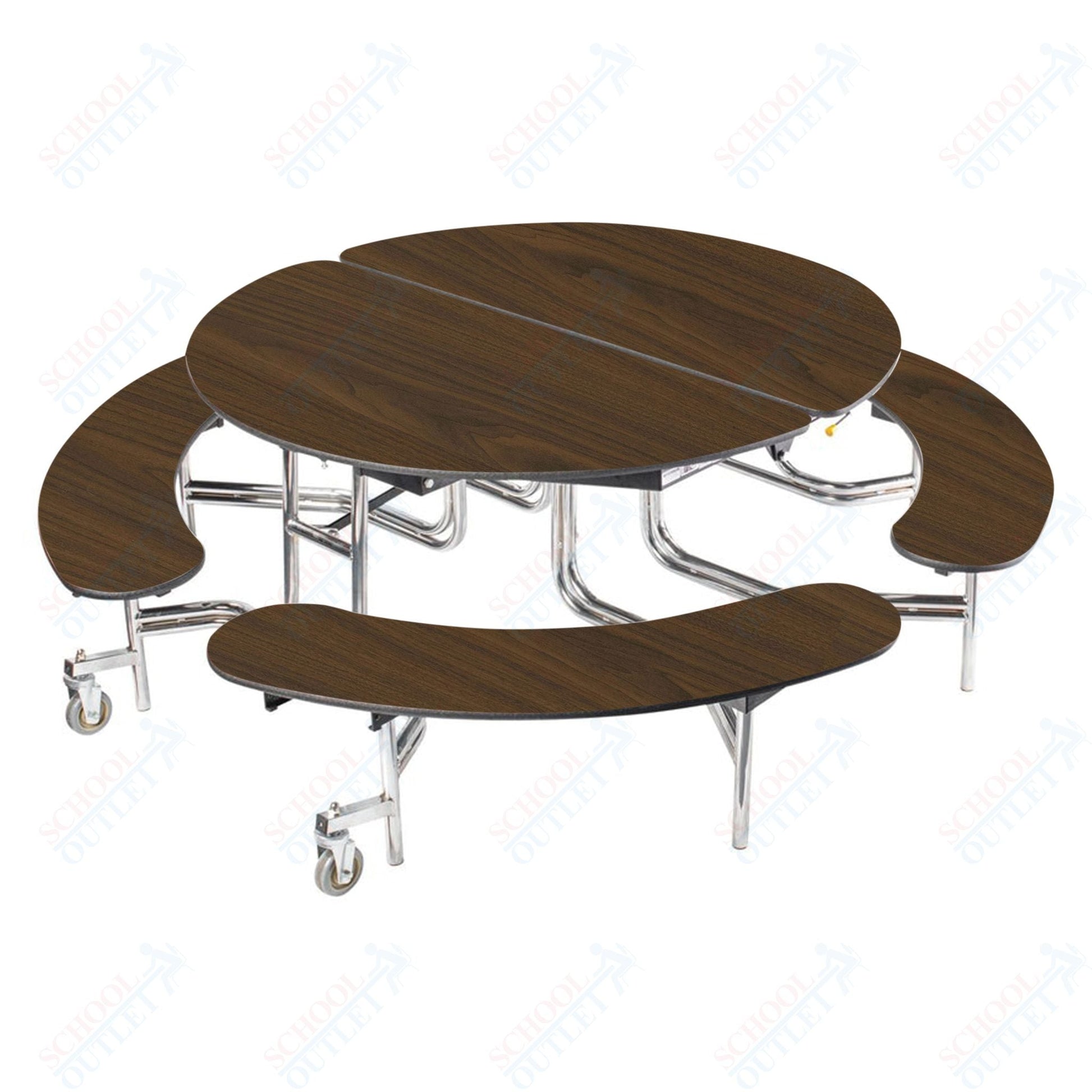 NPS Mobile Cafeteria 60" Round Bench Unit - Seats 8 - 12 (National Public Seating NPS - MTR60B) - SchoolOutlet