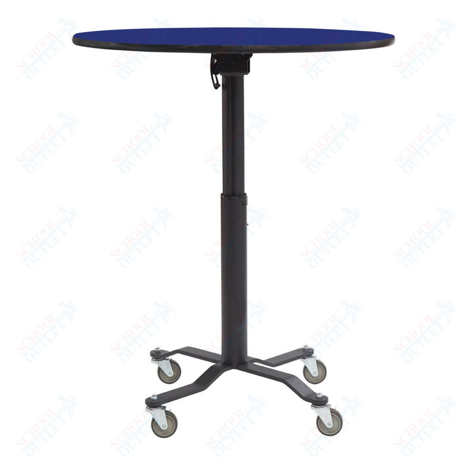 NPS Cafe Time II Table, 24" Round, High Pressure Laminate Top, Particle Board, Vinyl T - Molding (National Public Seating NPS - PCT124PBTM) - SchoolOutlet