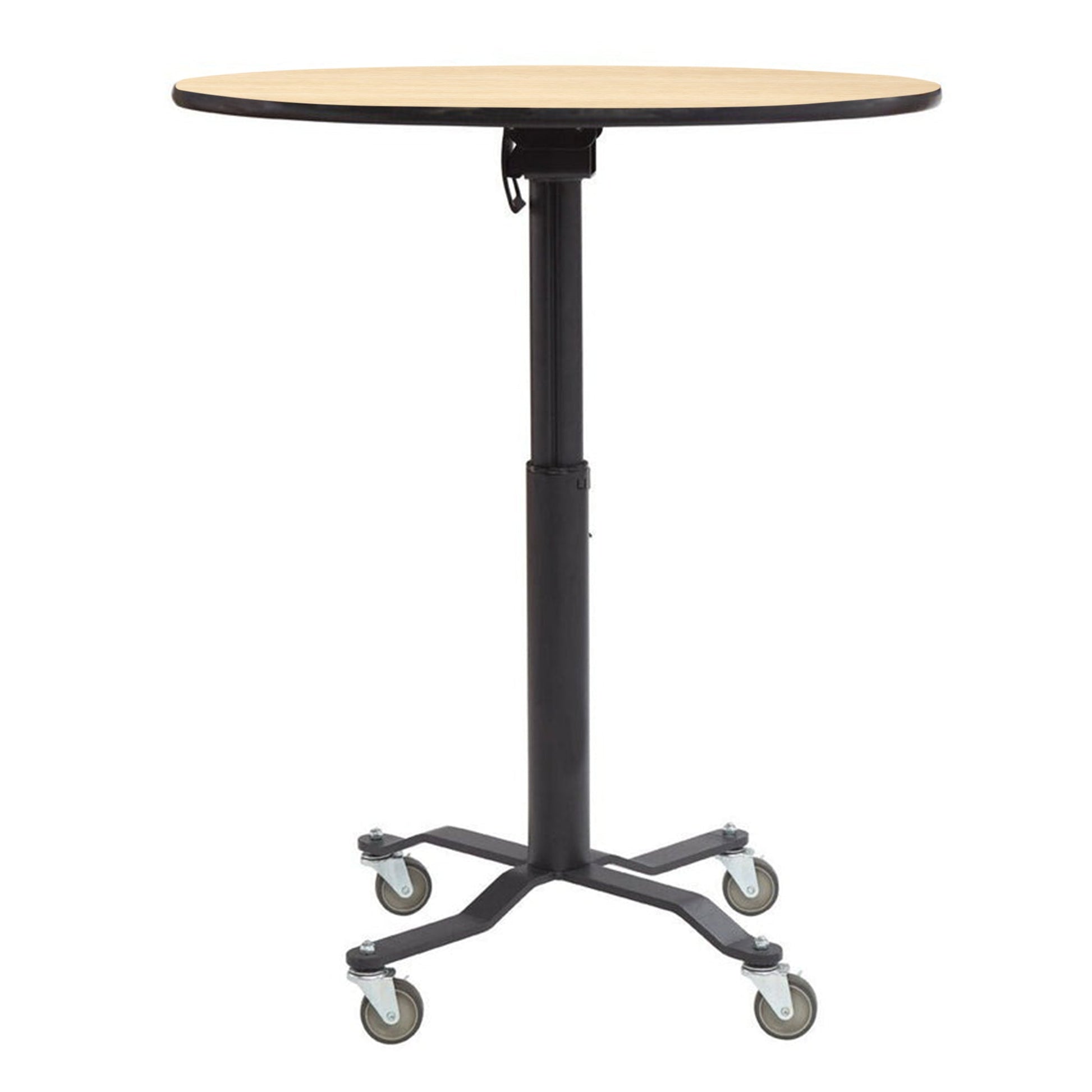 NPS Cafe Time II Table, 24" Round, High Pressure Laminate Top, Particle Board, Vinyl T - Molding (National Public Seating NPS - PCT124PBTM) - SchoolOutlet