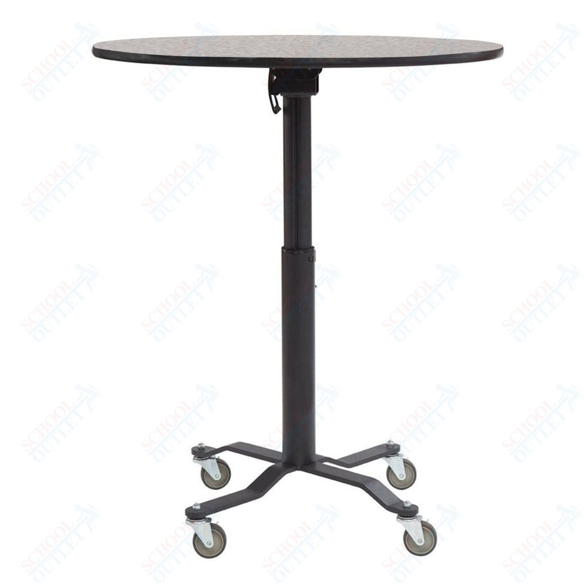 NPS Cafe Time II Table, 24" Round, High Pressure Laminate Top, Particle Board, Vinyl T - Molding (National Public Seating NPS - PCT124PBTM) - SchoolOutlet