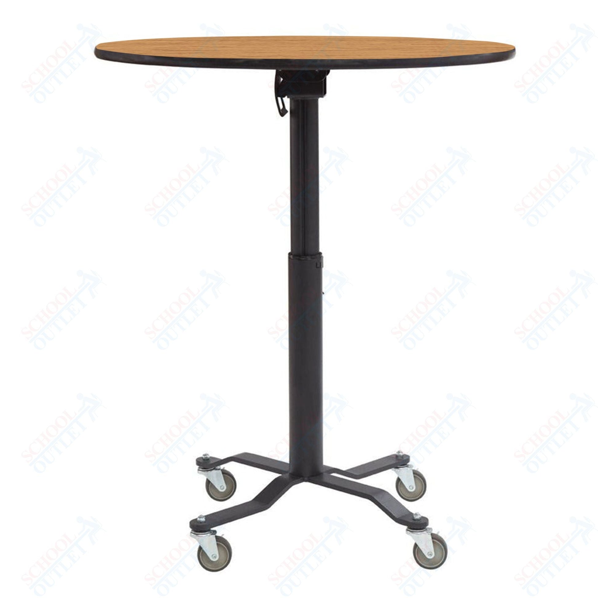 NPS Cafe Time II Table, 24" Round, High Pressure Laminate Top, Particle Board, Vinyl T - Molding (National Public Seating NPS - PCT124PBTM) - SchoolOutlet