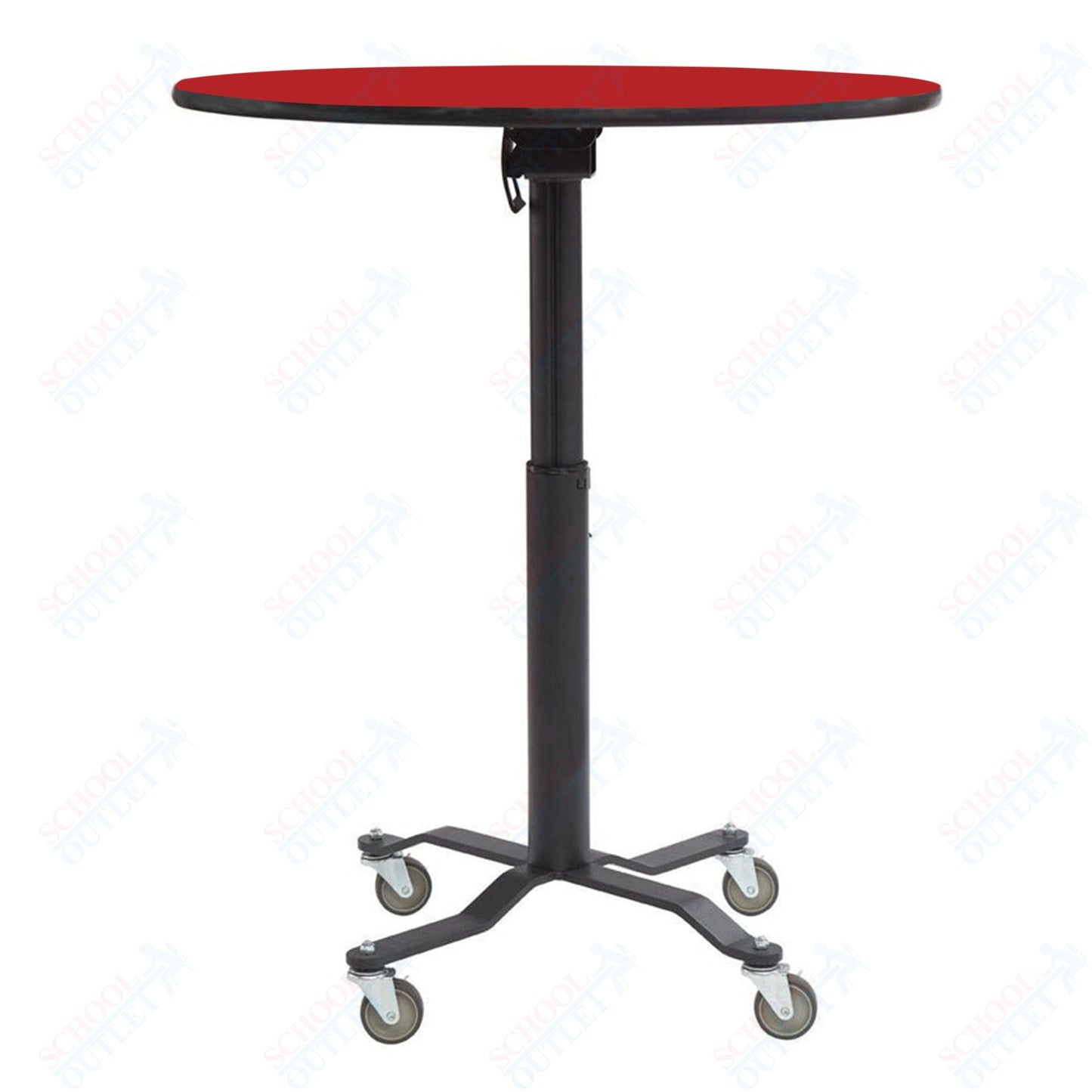 NPS Cafe Time II Table, 24" Round, High Pressure Laminate Top, Particle Board, Vinyl T - Molding (National Public Seating NPS - PCT124PBTM) - SchoolOutlet