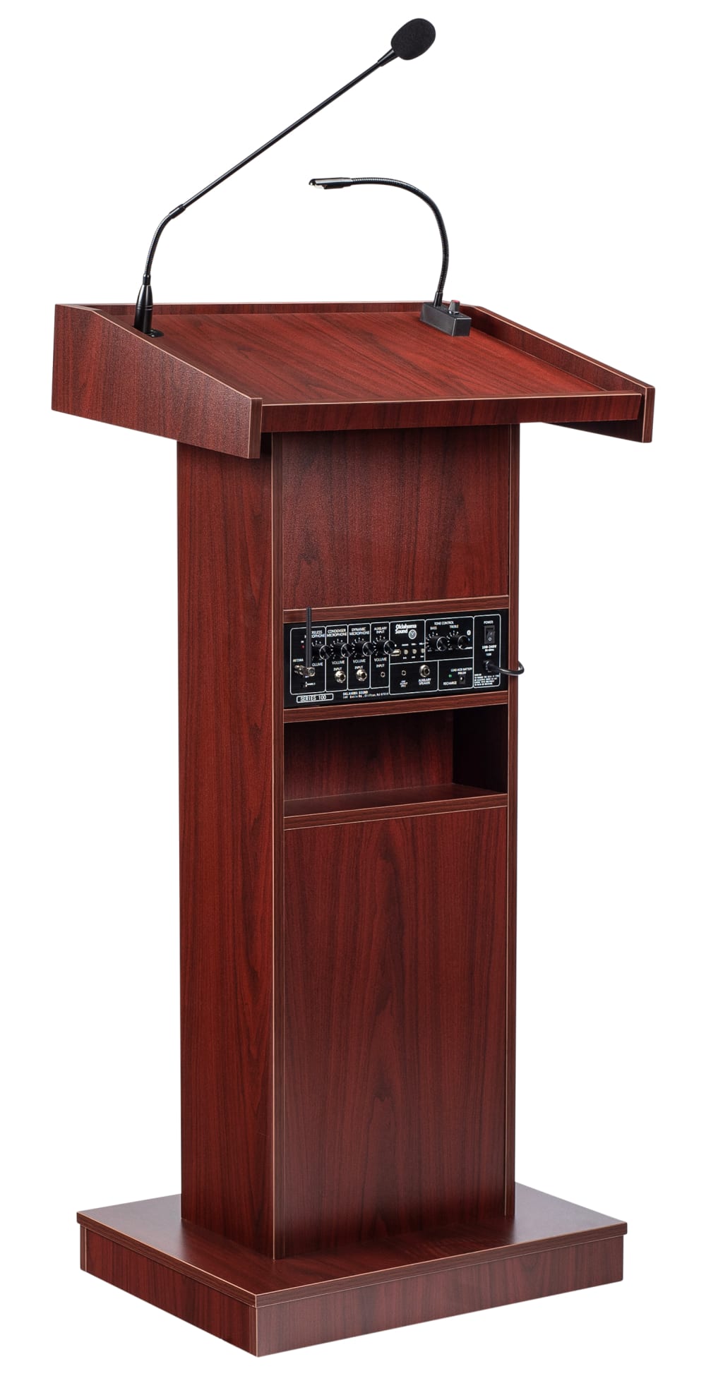 Oklahoma Sound Orator Fixed Height Floor Lectern w/ Reading Lamp and Sound (Oklahoma Sound OKL - 800x) - SchoolOutlet