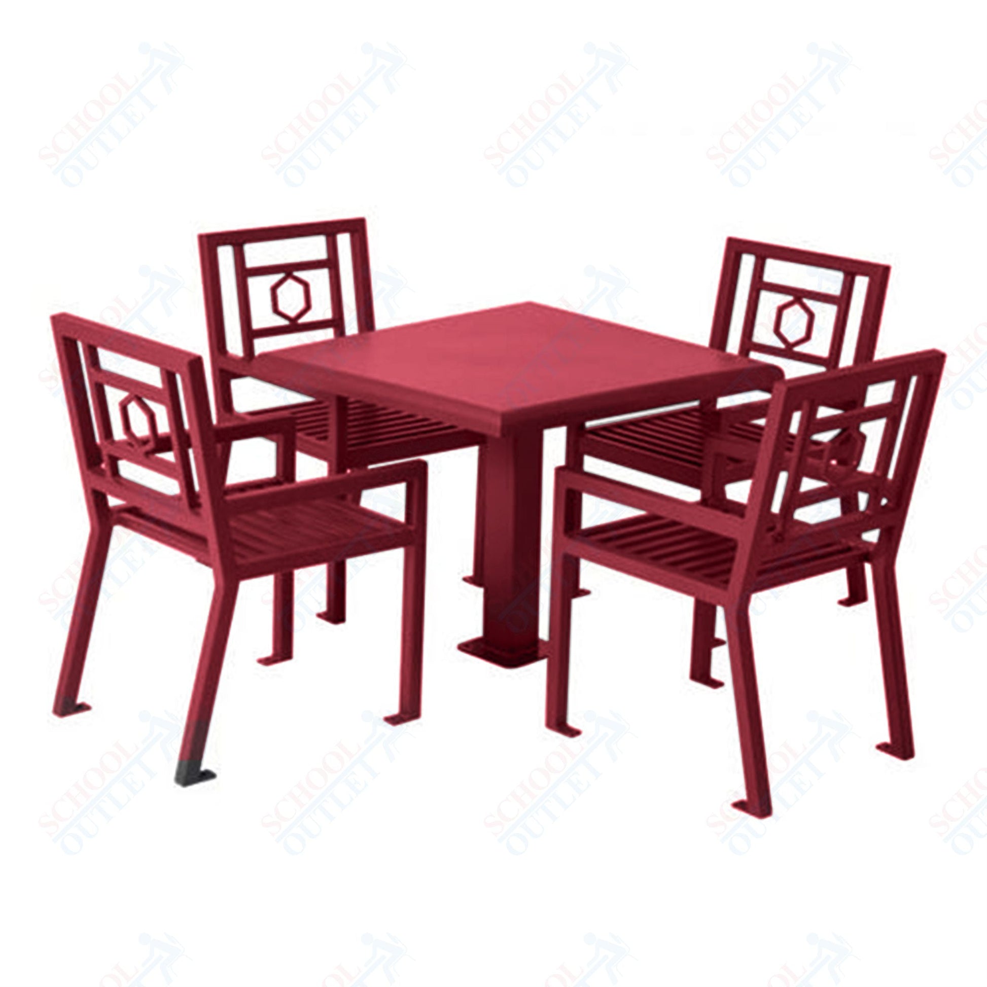 UltraPlay 36" Huntington Outdoor Square Table with 4 Chair set - SchoolOutlet