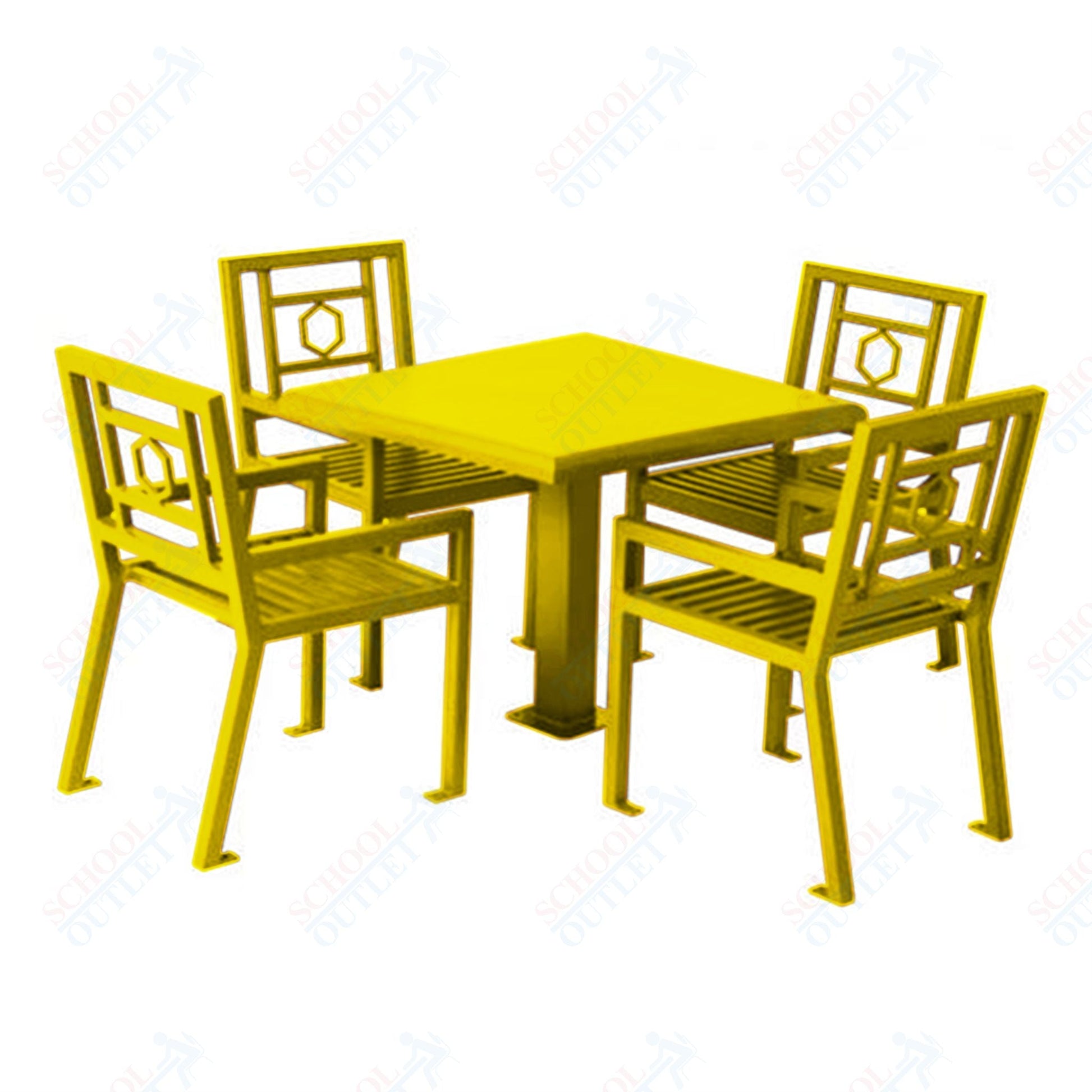 UltraPlay 36" Huntington Outdoor Square Table with 4 Chair set - SchoolOutlet