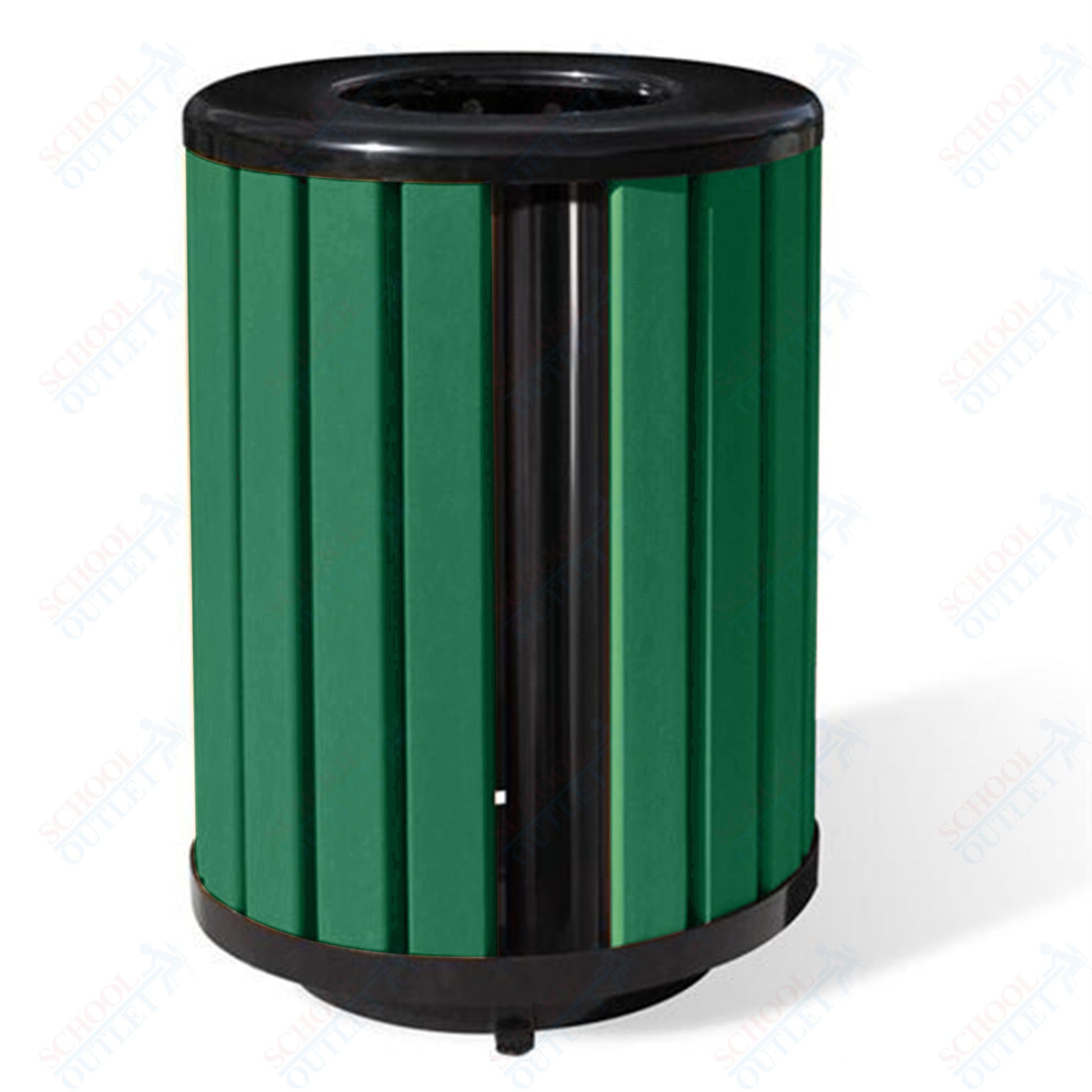 UltraPlay Richmond Recycled Outdoor Trash Receptacle - 32 Gallon - SchoolOutlet