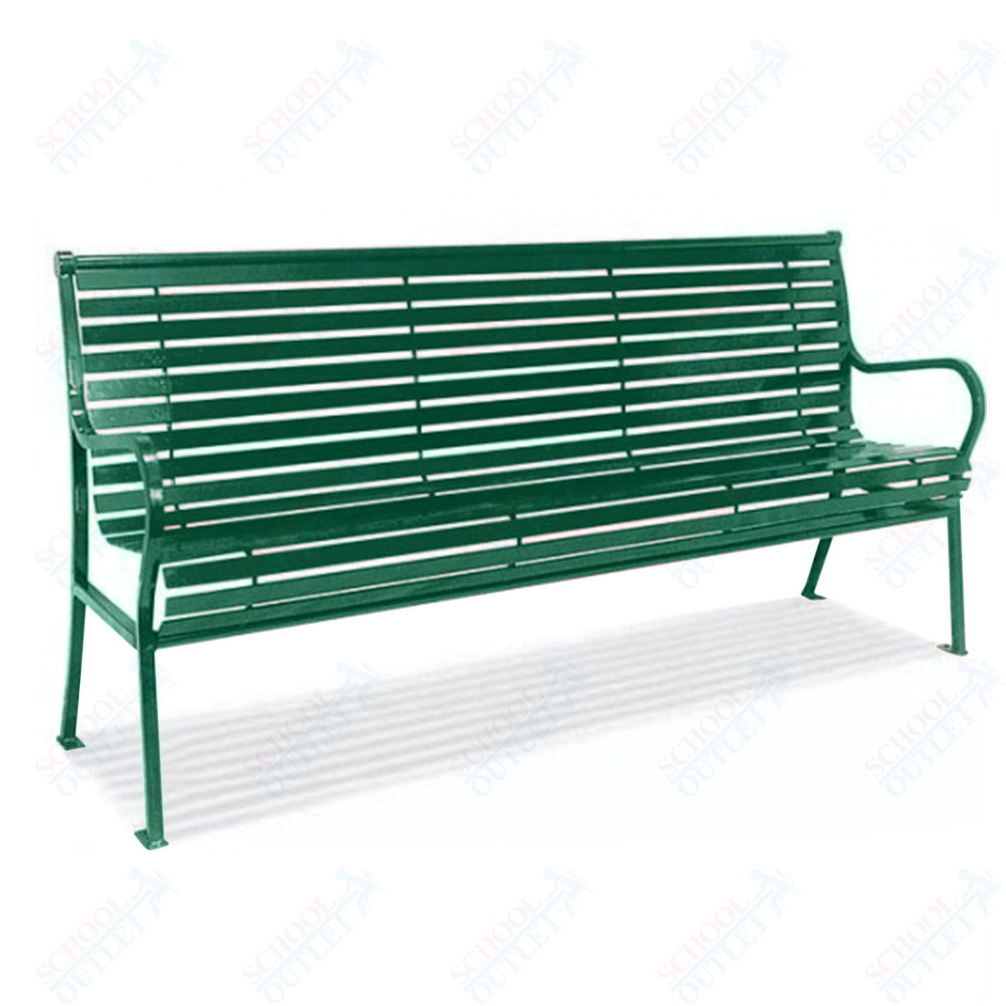 UltraPlay Hamilton Outdoor Bench with Back 4'L - Horizontal Slat - SchoolOutlet