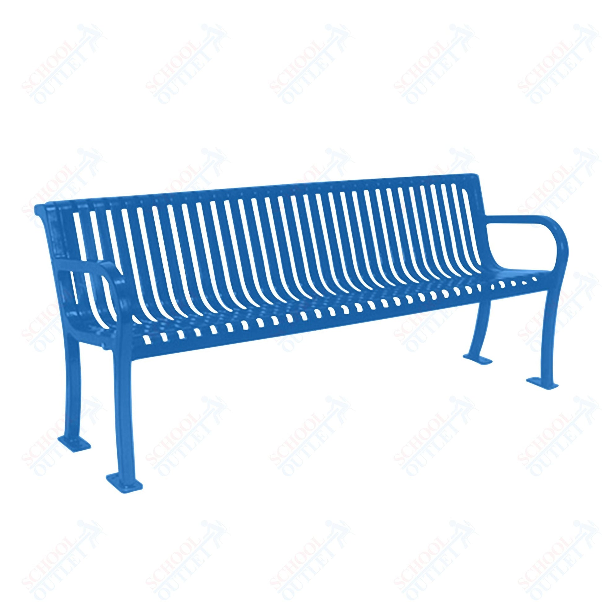 UltraPlay Lexington Outdoor Bench with Back 6'L - Surface Mount Legs - SchoolOutlet