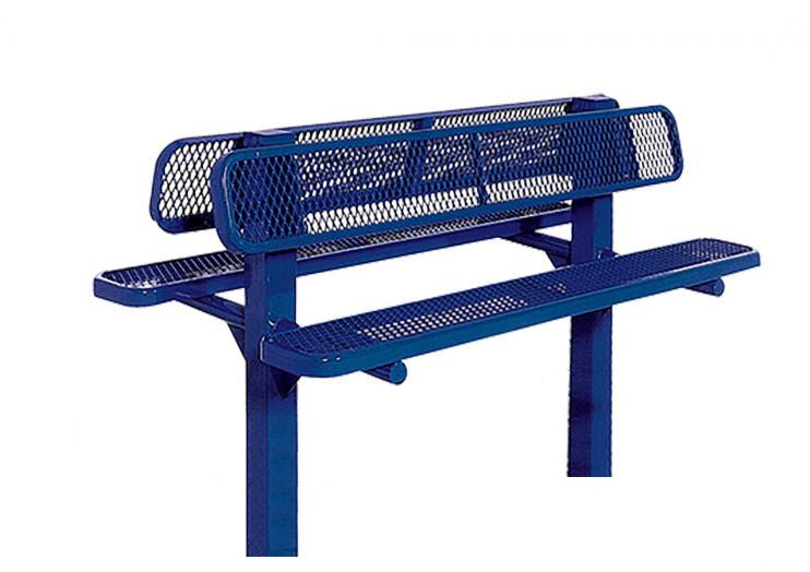 UltraPlay Double Sided Bollard Style Outdoor Bench 6'L - Inground Legs - SchoolOutlet