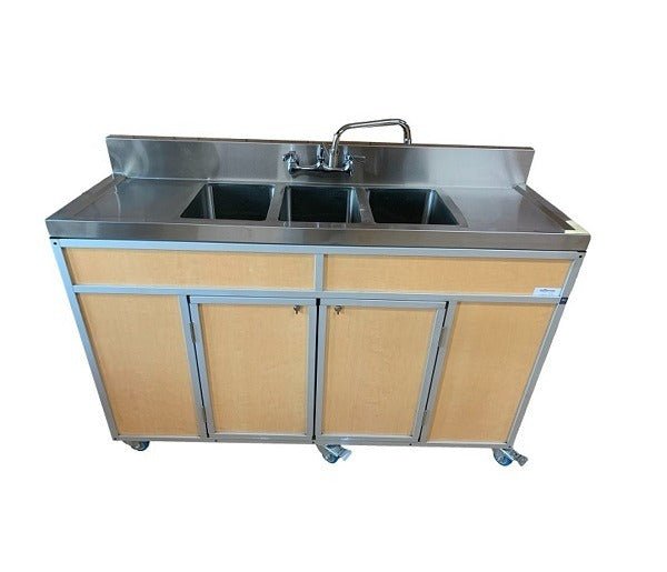 Three 10" Portable Utensil Deep Basins with Two Drainboards (NS - 003DB) - SchoolOutlet