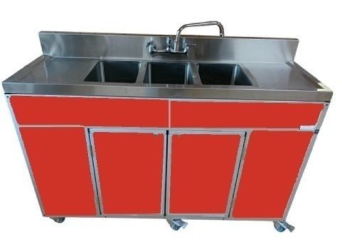 Three 10" Portable Utensil Deep Basins with Two Drainboards (NS - 003DB) - SchoolOutlet