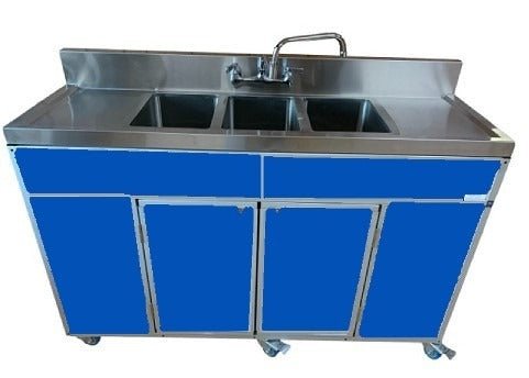 Three 10" Portable Utensil Deep Basins with Two Drainboards (NS - 003DB) - SchoolOutlet