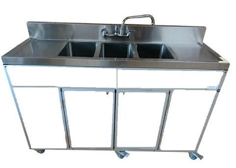 Three 10" Portable Utensil Deep Basins with Two Drainboards (NS - 003DB) - SchoolOutlet