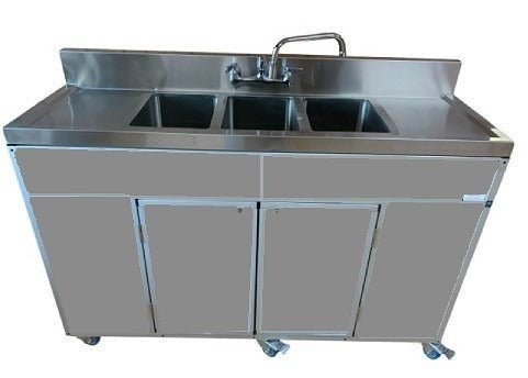 Three 10" Portable Utensil Deep Basins with Two Drainboards (NS - 003DB) - SchoolOutlet