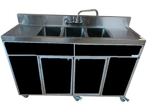 Three 10" Portable Utensil Deep Basins with Two Drainboards (NS - 003DB) - SchoolOutlet