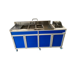 Three 10" Deep Basins PLUS Handwashing Self Contained Restaurant Sink With Drain Boards (NS-004DB)