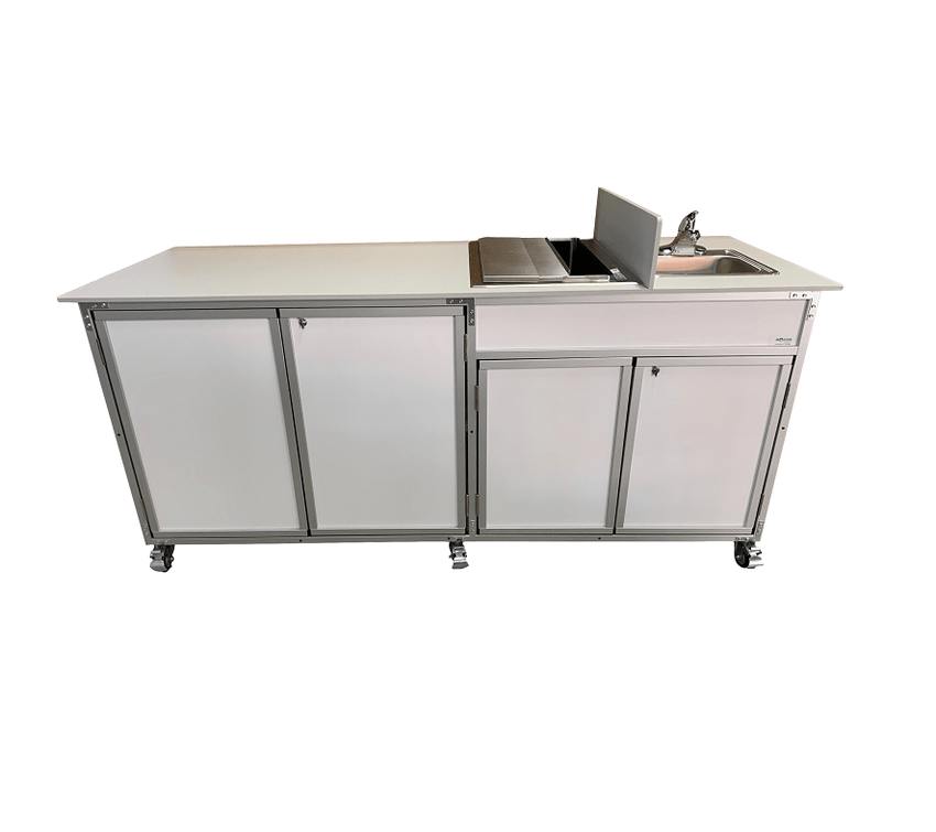 Self Contained Single Food Cart Basin With Ice Bin (NS - FSC - 003) - SchoolOutlet