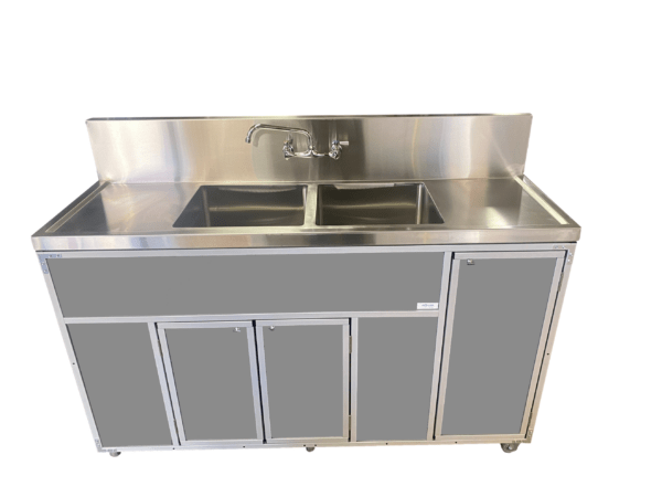 Commercial Double 12" Deep Basins w/Two Drainboards (PSE - 2002LA) - SchoolOutlet