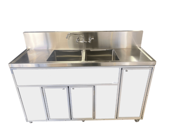 Commercial Double 12" Deep Basins w/Two Drainboards (PSE - 2002LA) - SchoolOutlet