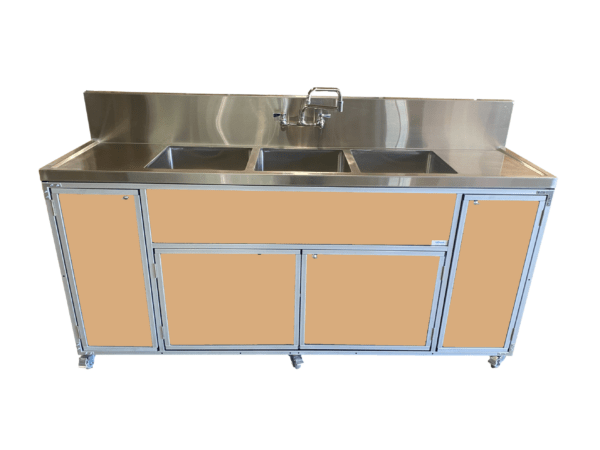 Commercial Three 12" Deep Basins w/Two Drainboards (PSE - 2003LA) - SchoolOutlet