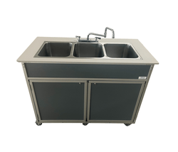 Portable 12" Deep Three Basin Sink (PSE-2003R)