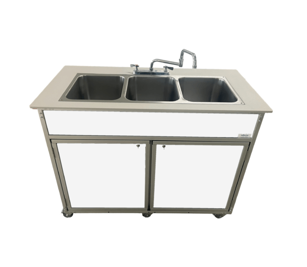 Portable 12" Deep Three Basin Sink (PSE - 2003R) - SchoolOutlet