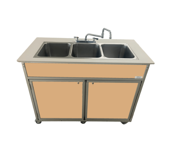 Portable 12" Deep Three Basin Sink (PSE - 2003R) - SchoolOutlet