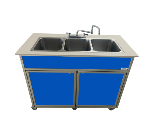 Portable 12" Deep Three Basin Sink (PSE - 2003R) - SchoolOutlet