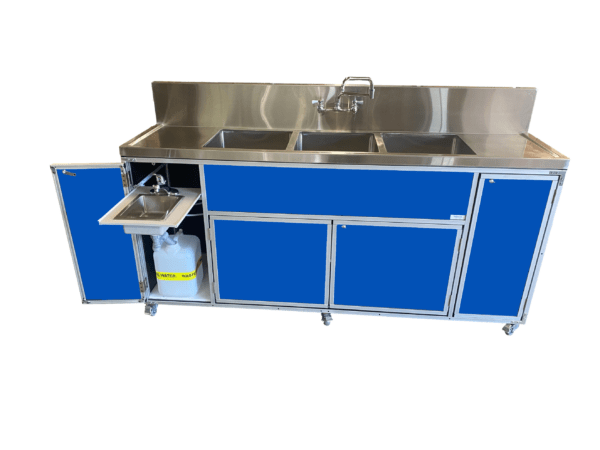 Commercial Three 12" Deep Basins PLUS Handwashing Sink w/2 Drainboards (PSE - 2004LA) - SchoolOutlet