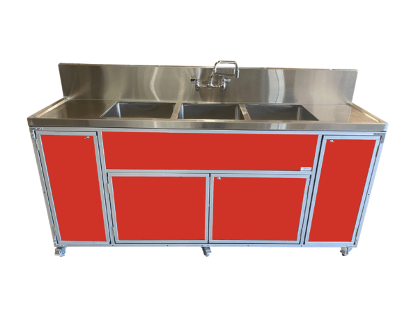 Commercial Three 12" Deep Basins PLUS Handwashing Sink w/2 Drainboards (PSE - 2004LA) - SchoolOutlet