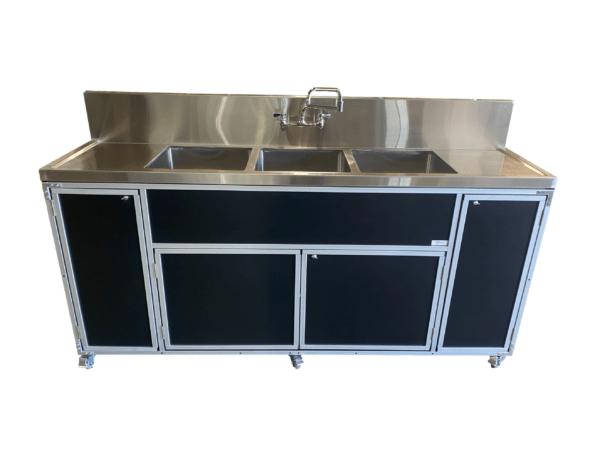 Commercial Three 12" Deep Basins PLUS Handwashing Sink w/2 Drainboards (PSE - 2004LA) - SchoolOutlet