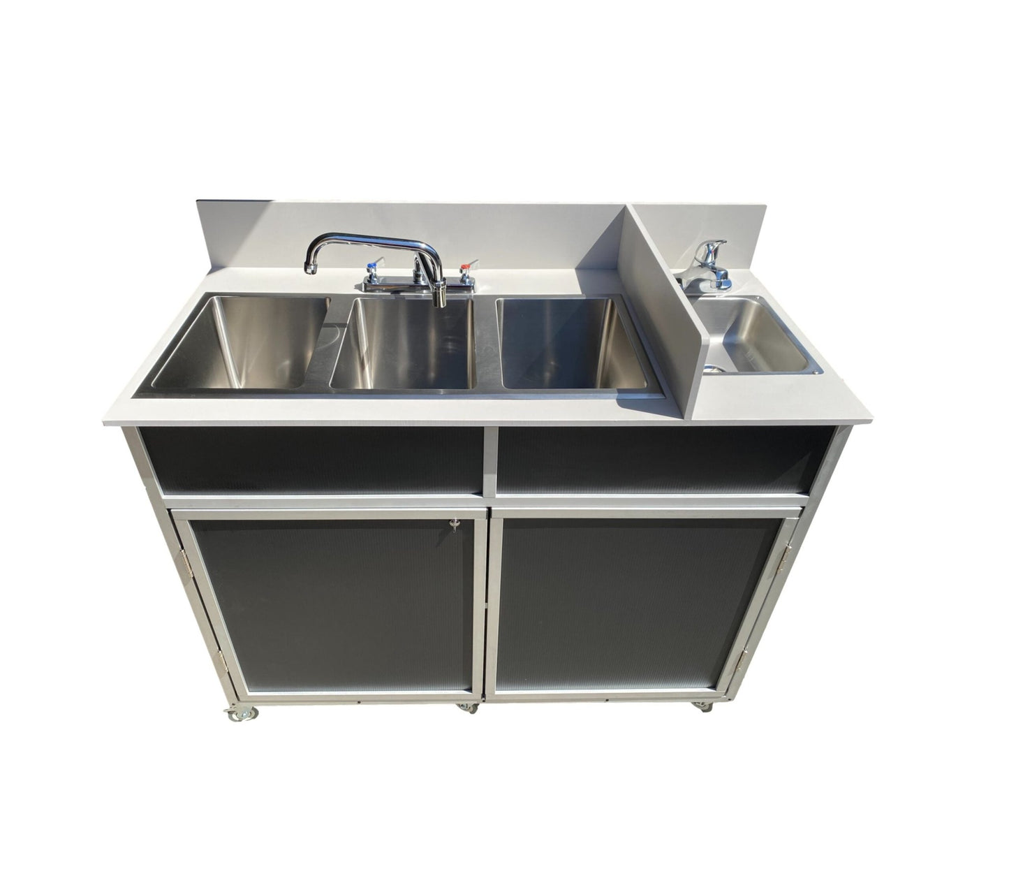 Portable Deep Four Basin Sink *NO Drainboards (PSE - 2004R) - SchoolOutlet