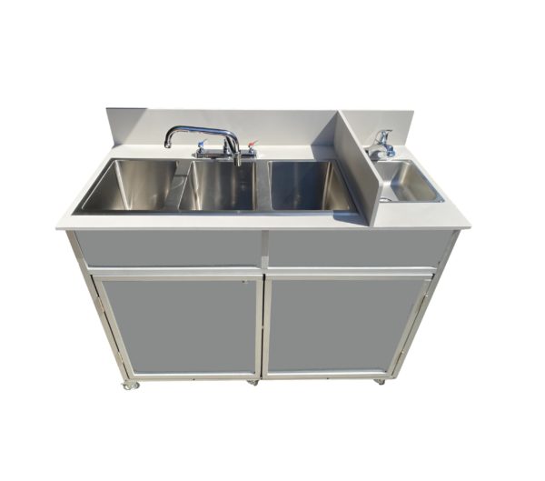 Portable Deep Four Basin Sink *NO Drainboards (PSE - 2004R) - SchoolOutlet