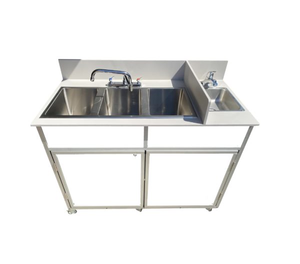 Portable Deep Four Basin Sink *NO Drainboards (PSE - 2004R) - SchoolOutlet