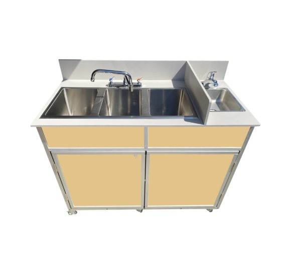 Portable Deep Four Basin Sink *NO Drainboards (PSE - 2004R) - SchoolOutlet