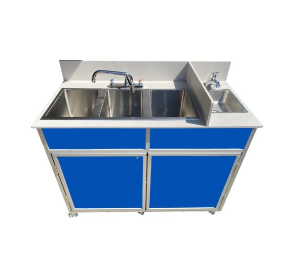 Portable Deep Four Basin Sink *NO Drainboards (PSE - 2004R) - SchoolOutlet