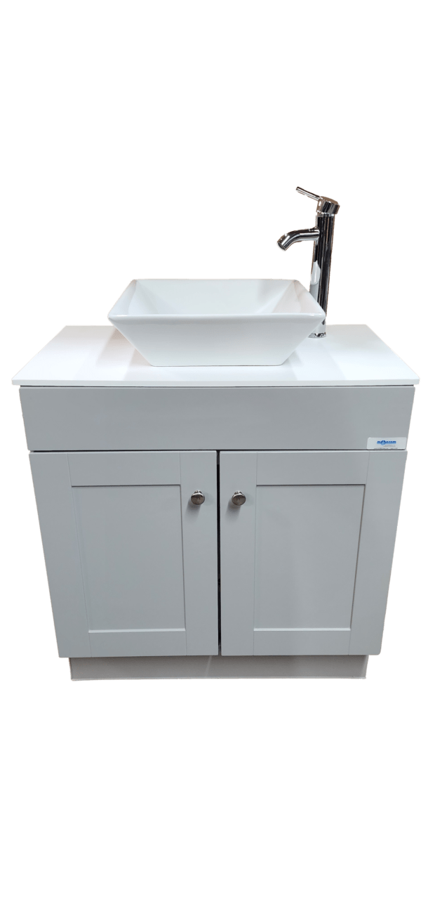 GRAY Wood Cabinet Single 6" Deep Basin Portable Sink (PSW - 007M - G) - SchoolOutlet