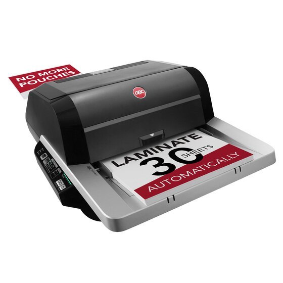 GBC Foton 30 Heat Lamination 11" max width Automated Pouch-Free Laminator, Starter Film Cartridge Included, Thickness 3-5 mil (FOTON30120NA) - SchoolOutlet