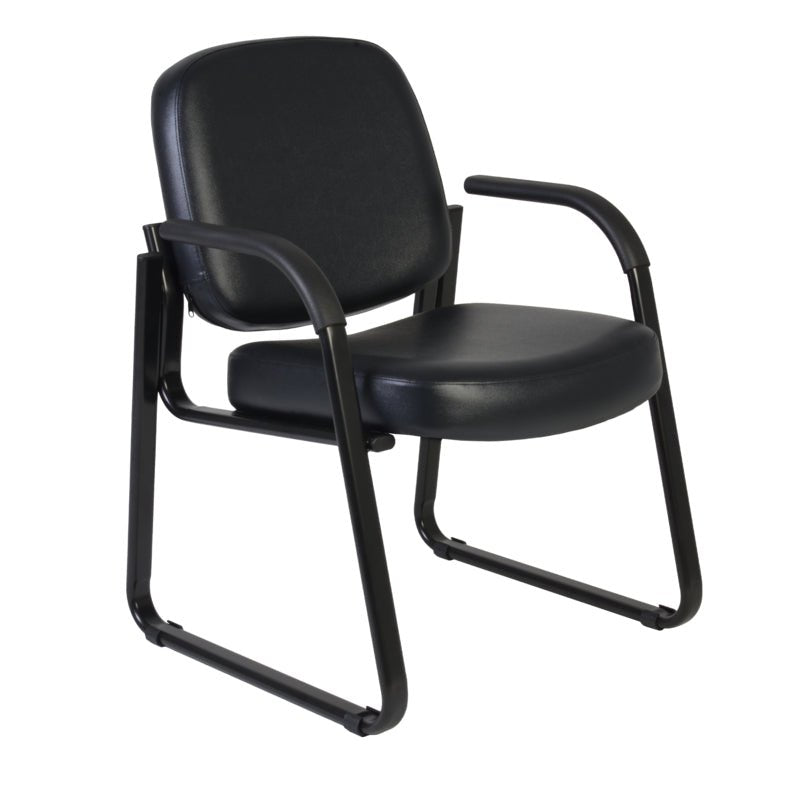 Regency Victor Guest and Reception Chair with Arms, Anti - Microbial/Anti - Bacterial Vinyl (403 - VAM - BK) - SchoolOutlet