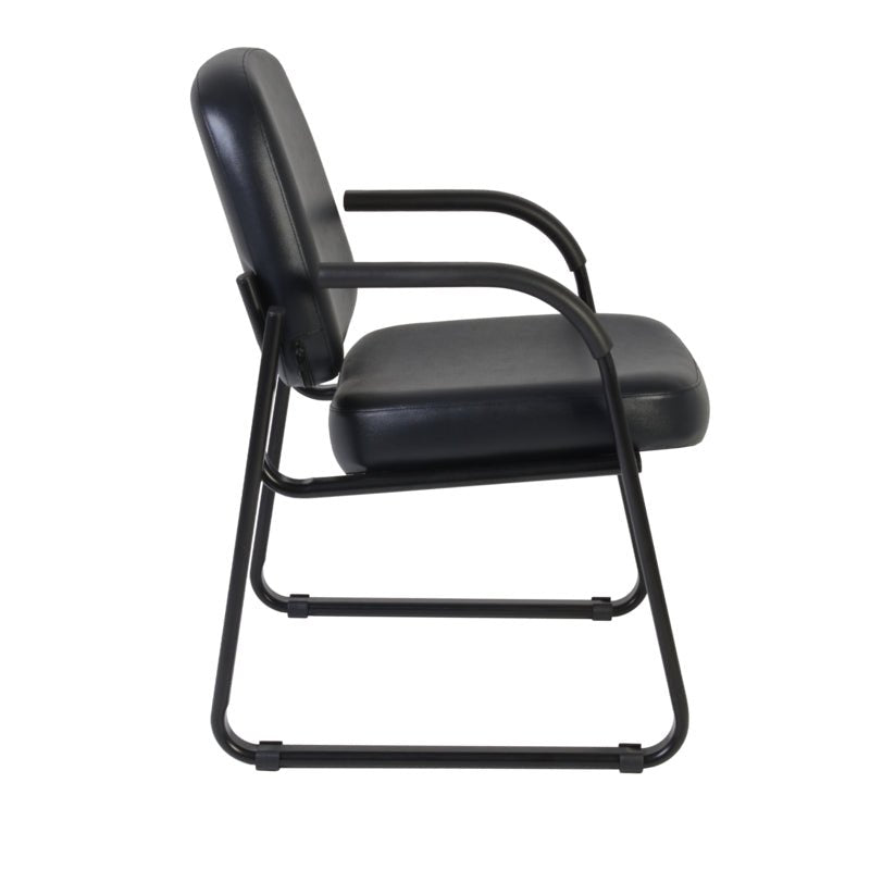 Regency Victor Guest and Reception Chair with Arms, Anti - Microbial/Anti - Bacterial Vinyl (403 - VAM - BK) - SchoolOutlet