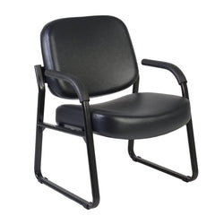 Regency Victor Big & Tall 400 LBS Guest and Reception Chair with Arms, Anti-Microbial/Anti-Bacterial Vinyl (407-VAM-BK)