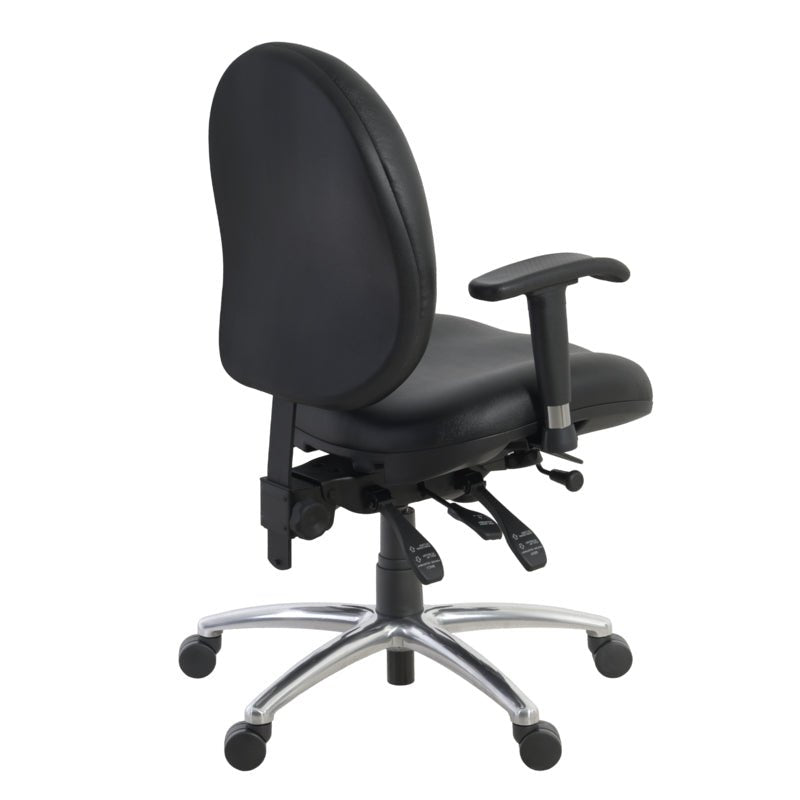 Regency Conley 24/7 Vinyl Office Chair Big & Tall 400lb Max Weight, Adjustable Back & Seat Height, with Wheels, Black (247 - VAM - BK) - SchoolOutlet