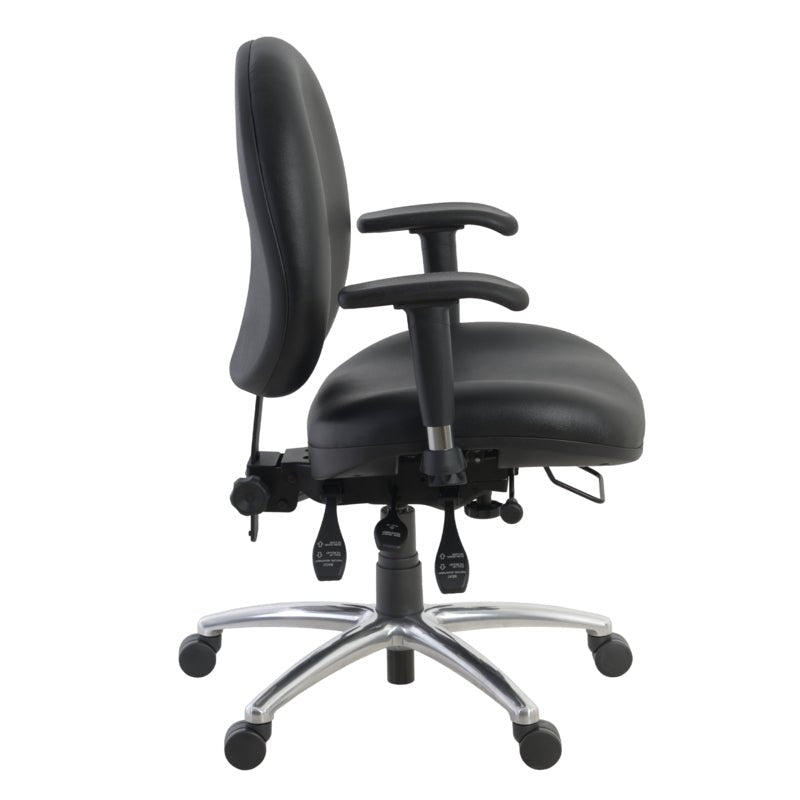 Regency Conley 24/7 Vinyl Office Chair Big & Tall 400lb Max Weight, Adjustable Back & Seat Height, with Wheels, Black (247 - VAM - BK) - SchoolOutlet