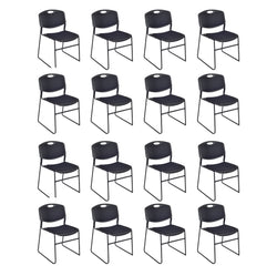 Regency Zeng Padded Support Stack Chair - Black (Pack of 16)