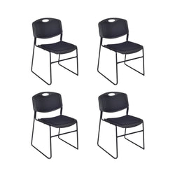 Regency Zeng Padded Support Stack Chair - Black (Pack of 4)