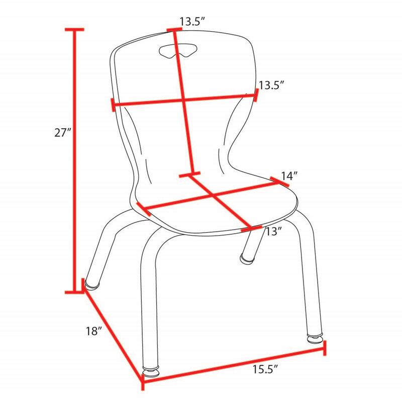 Regency Andy School Stack Chair 15" Seat Height for Elementary Age Students - SchoolOutlet